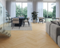 Preview: Klick Vinylboden Rigid SPC Eiche Cream Fischgrat Holzstruktur - inkl.Trittschall