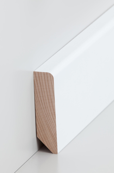 Holzfußleiste Buche weiß lackiert