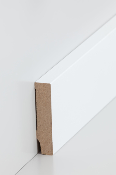 MDF Fußleiste weiß 70 mm