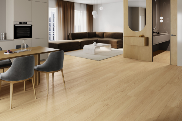 Klick Vinylboden Rigid SPC Eiche Pearl Landhausdiele Holzstruktur - inkl.Trittschall